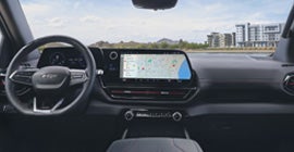 The interior of a Silverado EV